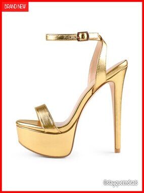 MERUMOTE Women's Sky High Platform Heeled Sandals Faux Leather